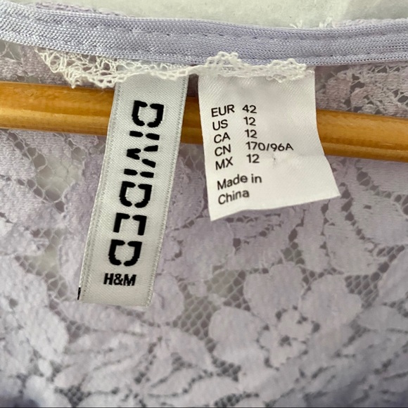 H&M “Divided” Lavender Lace Dress Size 12 NWOT - Picture 5 of 7